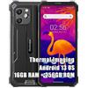 Blackview BV8900 Rugged Smartphone 2023, 16GB+256GB, Android 13 Telefono Robusto, 64MP + Termocamera, 10000mAh 33W Rapida, 6.5 FHD+ 2.4K Schermo Cellulari Resistente IP68 Dual 4G NFC OTG GPS FM