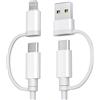 BASESAILOR per Cavo Ricarica iPhone 17 16 Pro,Multifunzione 4-in-1 USB C 3M