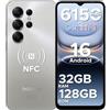 Luzglo Note56X Pro Android 16 Smartphone, 6150mAh Batteria, UNISOC T7225 Telefono, 6.56 HD+90Hz Display, 32GB+128GB, 13MP+8MP Cellulare, NFC/Widevine L1/Face ID/Impronta Laterale, Naturale