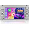 NHOPEEW 2+64G Autoradio per Ford Transit Fiesta Focus Galaxy Mondeo Fusion per Kuga C-Max S-Max Connect - Android Radio con Carplay&Android Auto - Radio Supporto WiFi GPS + Telecamera di retromarcia