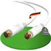 conecto cavo antenna conecto cavo SAT cavo coassiale cavo satellitare TV 1,50 m doppio connettore schermato F, per HDTV, ricevitore, satellite, internet, DAB, radio, bianco