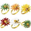 SIPLIV Set di 6 portatovaglioli in metallo, con api e girasole, portatovaglioli autunnali, per feste, riunioni di famiglia, Halloween, Ringraziamento, autunno, decorazione da tavolo a tema