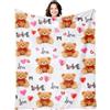 ThrenodyToy Regalo Coperta per San Valentino, Copertas Teddy Bear, Buon San Valentino Coperta, Regali di San Valentino per Partner Regali di Compleanno Decorazioni per la Casa Divani 150 * 100CM (C)