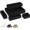 VIRSUS Set 5 Cassetti Portaoggetti in Tessuto impilabili UNI532, Trama intrecciata 4 Scomparti interni, misura 34x26x6 cm, contenitore salvaspazio, Organizer per accessori bagno (Nero)