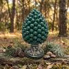 Generico Pigna di Caltagirone in ceramica siciliana decorata a mano colore verde - rosso - giallo - blu 25 cm (Verde)