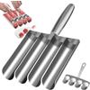 BAIFULAI Formatore per polpette, tubi quadrupli Kitchen Meatball Maker con spatola da taglio, formatore di polpette in acciaio inossidabile, formatore di polpette di carne macinata in metallo, macchina per