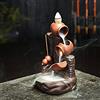 XUDREZ Set bruciatore di incenso a flusso inverso, in ceramica, design a cascata, con 20 coni, 30 bastoncini, pinzette e tappetino
