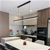 DDYY Lampada a sospensione LED dimmerabile nera moderna a sospensione con telecomando design lineare regolabile in altezza Lampadario Per Tavolo Da Pranzo Sala Da Pranzo Lampada Per Ufficio Cucina 60W