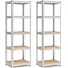 IlGruppone Set di 2 Scaffali in Metallo, Scaffalature a 5 Ripiani Regolabili, Portante 875 kg Senza Viti, Scaffale Salvaspazio Garage - 40x60x180 cm