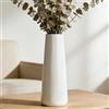 JIDOFUE Vaso in ceramica bianco, vaso alto da 30 cm di altezza, moderni vasi da terrazzo con grande texture per la decorazione della casa, scaffale, fattoria, soggiorno, centrotavola, vaso