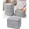 SUNOHE Organizer a compressione salvaspazio e salvaspazio, borsa per copriletti, conservazione per cuscini, copriletti (grigio, XL)