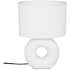 ATMOSPHERA CREATEUR D'INTERIEUR Atmosphera - Lampada da tavolo Baru bianca opaca, con base in ceramica, altezza 25,5 cm, per camera da letto, soggiorno, ufficio