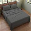Generico Completo Letto Una Piazza e Mezza (130x200) Lenzuola in Microfibra Anallergica, Manifattura Made in Italy, Set Completo 4 Pezzi con 1 Federa Cuscino Inclusa, Grigio Scuro
