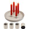 Joxessaien Vassoio magnetico per candele, beige, Ø 23 cm, rotondo, in metallo, con 4 supporti magnetici, portacandele Skandi per avvento, Natale e festa da tavolo