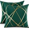 Miuyunya Federe Cuscini Divano Turchese 40x40 Velluto Fodere per Cuscini Decorativi Cuscino Moderno Set di 2 Dore Copricuscini Decorativi per Soggiorno Camera Letto Auto Letto Esterno Interno