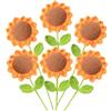 CHENGCKJ 6 girasoli lavorati a maglia, bouquet di fiori all'uncinetto, piante artificiali all'uncinetto, regalo per festival, matrimonio, festa della mamma, lavorati a maglia, casa, ufficio, vaso