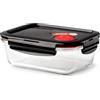 LocknLock Lock & Lock Contenitore per Alimenti in Vetro con Coperchio ermetico - Portavivande per Scaldare al Forno e Congelare in Freezer - Senza BPA, 630ml