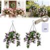 Generic Set di 2 cestini da appendere in finto crêpe e mirto, 38,1 cm, cestini artificiali da appendere per esterni, realistici, vivaci, per patio, veranda, giardino, interni ed esterni, nessuna manutenzione