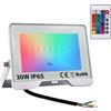PALMEEDOR Proiettore LED RGB con Telecomando 230V, Faretto Colorato Impermeabile IP65, Luce Multicolore 120° per Giardino, Feste, Natale, Decorazioni Esterne (Bianco, 30, Watt)