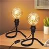 LQUNFYL 2 Pezzi Lampada da Tavolo, 240CM Cavo, Nero Metallo Portalampada E27 con Interruttore, Lampada da Scrivania, Lampada da Comodino, Supporto Triangolare Stabile, Stile Minimalista, Può DIY Paralume