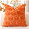JOTOM 1 federa per cuscino a forma di zucca, in lana corta, decorativa, per autunno, boho, per il soggiorno, il giardino (60 x 60 cm, arancione)