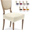BANZAII TEXTILE INNOVATOR ONLINE Banzaii Coprisedia Universale Senza Schienale 2 Pezzi per Sedie da Ufficio, Cucina, Sala da Pranzo, Camera, Hotel o Ristorante in Tessuto Super Elasticizzato, Made in Italy Panna