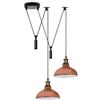 LEDSone Lampada a sospensione a forma di ragno a 2 teste, paralume in metallo da 29 cm, cavo regolabile da 195 cm, lampadina Edison vintage da 60 W E27 (Oro rosa)