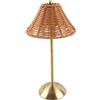 YUEHISY Lampada da Tavolo Rattan, Piena a Led Tessute per Pc Ricaricabile Portatile, luminosità del Colore Dimmerabile, per Casa da Letto da Letto per Patio Esterno