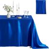 Pmnzdy Tovaglia in raso 152x213cm/60x84pollici rettangolare per decorazioni da tavola per matrimoni, feste, banchetti, festività, picnic, Natale, Halloween in blu reale