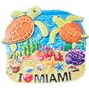 Tozoaioo Calamita da frigorifero Miami Florida USA, souvenir da viaggio, in resina, tartaruga marina, oceano, spiaggia, decorazione per la casa, stile classico monumento artigianale