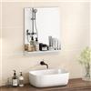 HOMCOM Specchio da bagno 50 x 60 cm con ripiano, specchio da parete per corridoio e ingresso, bianco