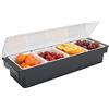 JDBDU Dispenser di ingredienti in plastica, cassetta di frutta multifunzione con coperchio, per guarnire, cocktail, spezie, spazio di archiviazione (3 scomparti)