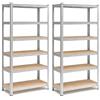 IlGruppone Set 2 Scaffali Metallici Modulari 180x90x40 cm 6 Ripiani in MDF Portata 875 kg Totali Montaggio ad Incastro Scaffalatura Garage Cantina Magazzino Officina Grigio