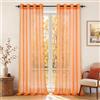 MRTREES 2 Pezzi Tende per interni Voile Semi Trasparenti con Occhielli 140x260 CM Tenda a Panello Tende Leggere Morbida per Camera da Letto Cameretta Bambini e Soggiorno Finestra Moderne Arancione
