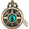 Jubepk Orologio Da Tasca Vintage Steampunk A Carica Manuale Meccanico Con Pietre Preziose E Catena Per Uomo Donna Regalo Di Natale