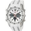 Accutime U.S. Polo Assn. Sport US9282 - Orologio da uomo con cinturino in silicone bianco, colore: argento/bianco, movimento al quarzo, Argento/Bianco, Digitale, movimento al quarzo