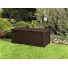 Dmora Cassapanca Outdoor Nurachi 72.4x155x64.4h cm Marrone Impermeabile Chiusura Lucchetto, Peso Supportato 300 kg