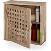 Relaxdays Mobiletto da Bagno Pensile, in Legno di Noce, HxLxP: 42 x 42 x 18 cm, Armadietto a Muro, 2 Scomparti, Naturale