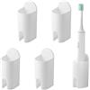 GWEOR Set da 4 Portaspazzolino Elettrico Adesivo da Muro, Supporto Universale per Spazzolino Elettrico, Organizer Bagno Salvaspazio Senza Fori, Bianco