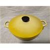 Le Creuset Pentola in ghisa gialla Soleil Le Creuset Marmite 24 cm doppio manico mai usa...