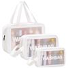 Aucuu 3 Pezzi, Borse Da Toilette Trasparente, Beauty Case in PVC, Trousse da Via