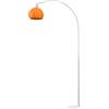 Lampada Da Terra Ad Arco Con Interruttore A Pedale, In Marmo, Metallo E Plastica, 26x90x180 Cm, Bianco E Arancione