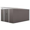 Casetta Da Giardino Con Porta Scorrevole, In Acciaio, 345x280.5x169-201cm, Grigio