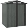 Casetta Da Giardino Porta Attrezzi In Acciaio Con Tetto Inclinato E 4 Prese D'aria, 152x132x188 Cm, Grigio