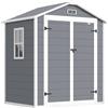 Casetta Da Giardino Con Finestra E Doppia Porta Pp E Alluminio, 183x134x210 Cm, Grigio