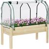 Letto Per Orto Rialzato Con Copertura In Pe, Fioriera Rialzata Da Esterno In Abete Con 4 Fori Di Drenaggio, Per Fiori E Verdure, Per Giardino, Balcon