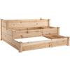 Letto Per Orto Rialzato A 3 Livelli In Legno Naturale, Fioriera Da Esterno Per Piante, 120x120x56cm