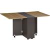 Tavolo Pieghevole Da Pranzo In Truciolato Con 2 Cassetti, 1 Armadietto, Max. 6 Persone, 140x76x76 cm