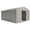 Casetta Da Giardino Con Porte Scorrevoli E Tetto Inclinato, In Acciaio, 340x386x200 Cm, Grigio