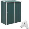 Casetta Da Giardino In Acciaio Porta Attrezzi Con Catenaccio, 161.5x94.5x196cm, Verde
